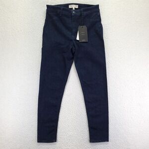 Current Elliott The Borderline Super Skinny Jeans Dark Indigo Mid Rise Size 30